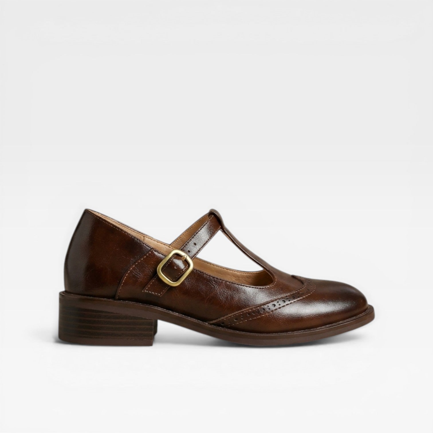 Women’s Leather Mary Jane Flats – Classic Vintage Style Shoes