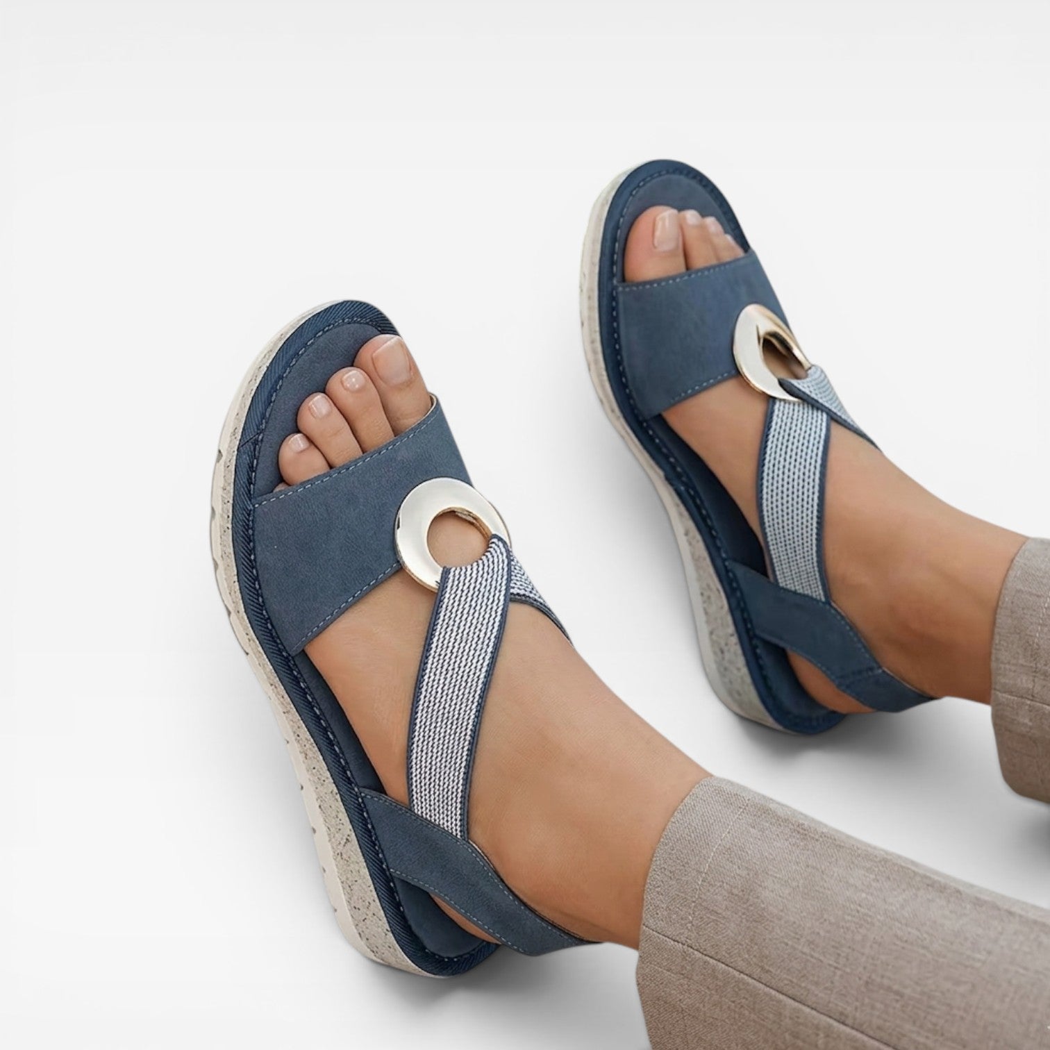 Women's Boho Summer Sandals – Toe Loop Comfortable Slingback Style