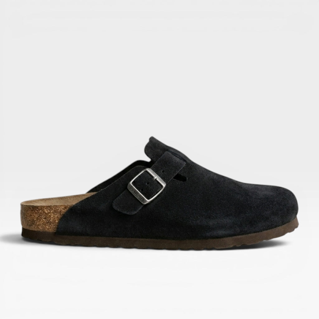 Men's Suede Cork Clogs – Slip On Closed Toe Summer Mules