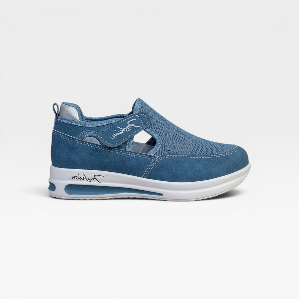 Women's Slip On Platform Trainers – Velcro Strap Comfortable Walking Sneakers