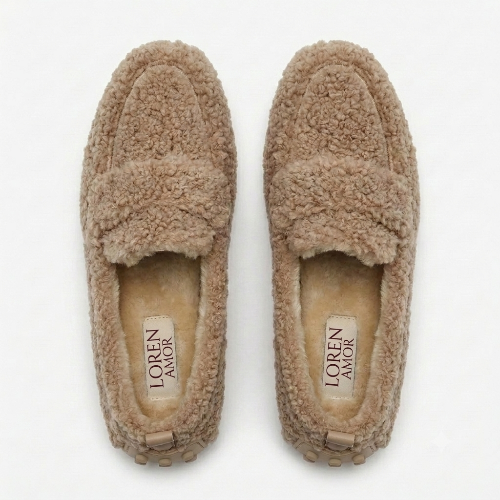 Women's Shearling Loafers – Cozy Fleece Slip On Comfort Shoes