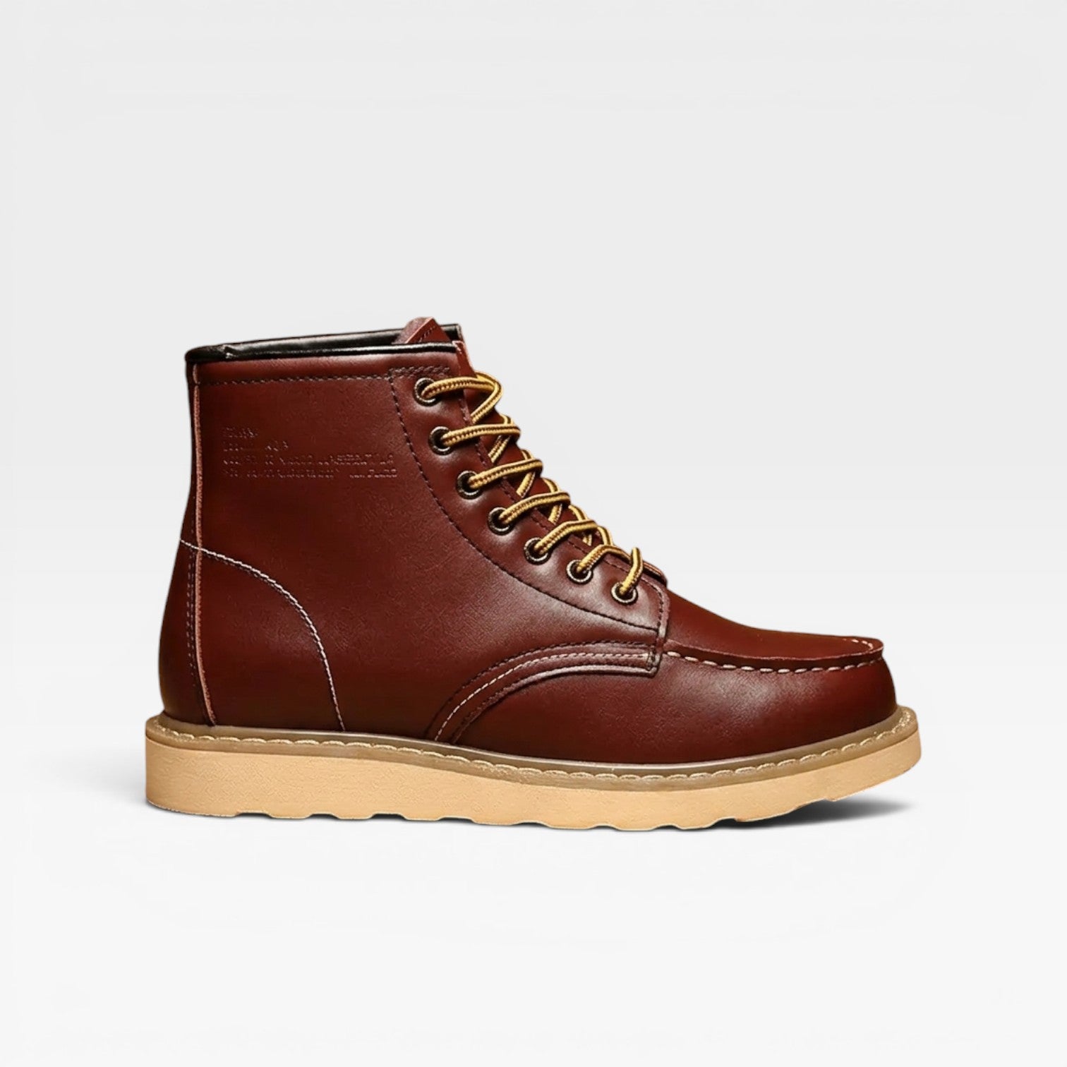 Men's Leather Moc Toe Boots – Heritage Wedge Sole Work Boots