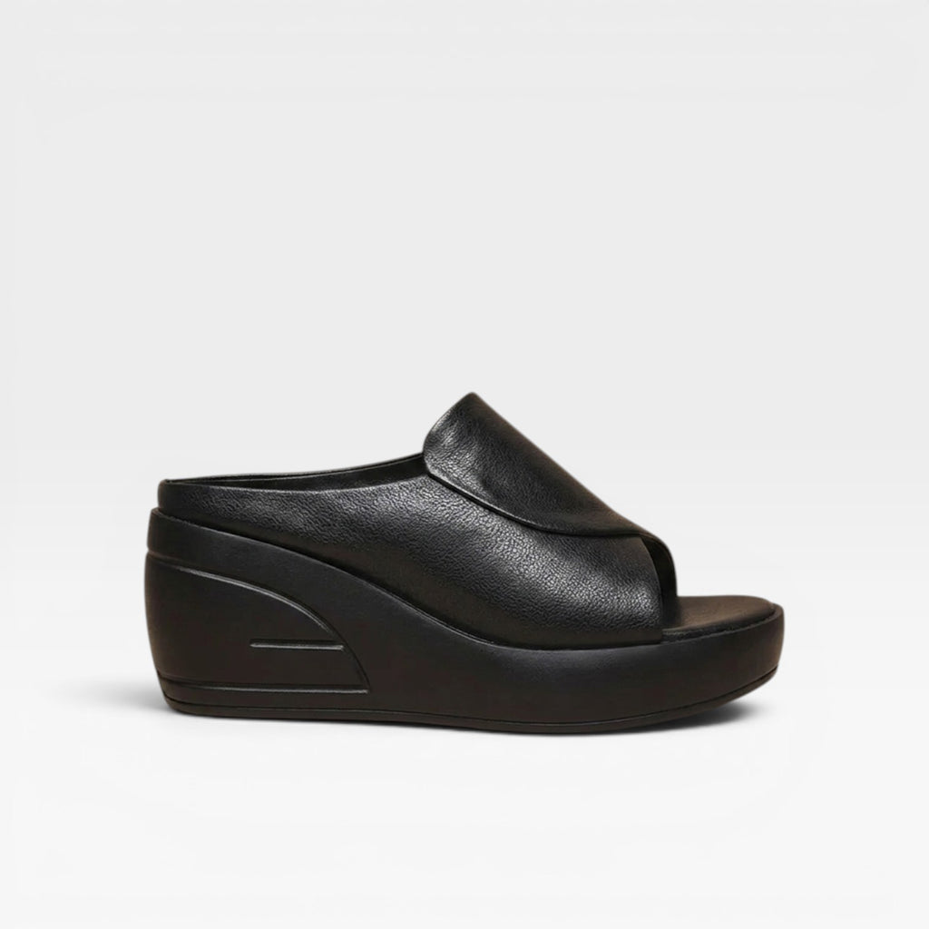 Sandales compensées confortables pour femmes – Mules à enfiler avec plateforme rembourrée
