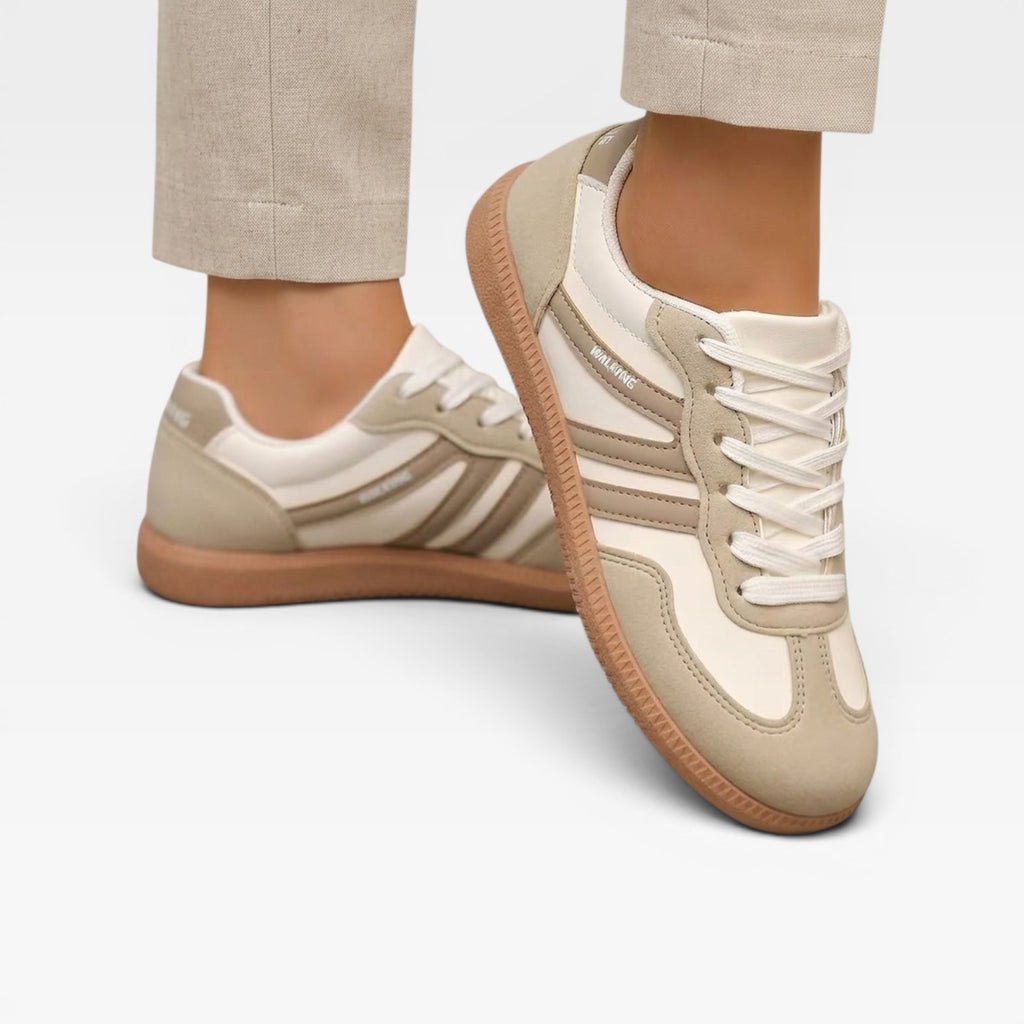 Women's Retro Suede Trainers – Lace Up Comfortable Everyday Shoes