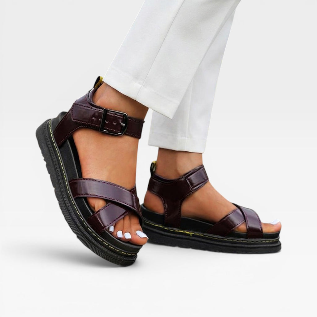 Women's Chunky Platform Sandals – Comfortable Cross Strap Summer Shoes