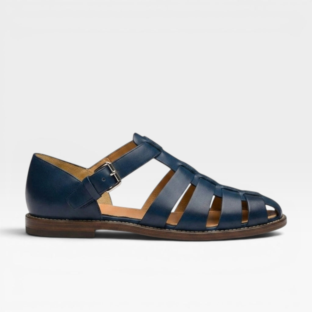 Sandales de pêcheur en cuir pour hommes – Style estival classique à bout fermé  