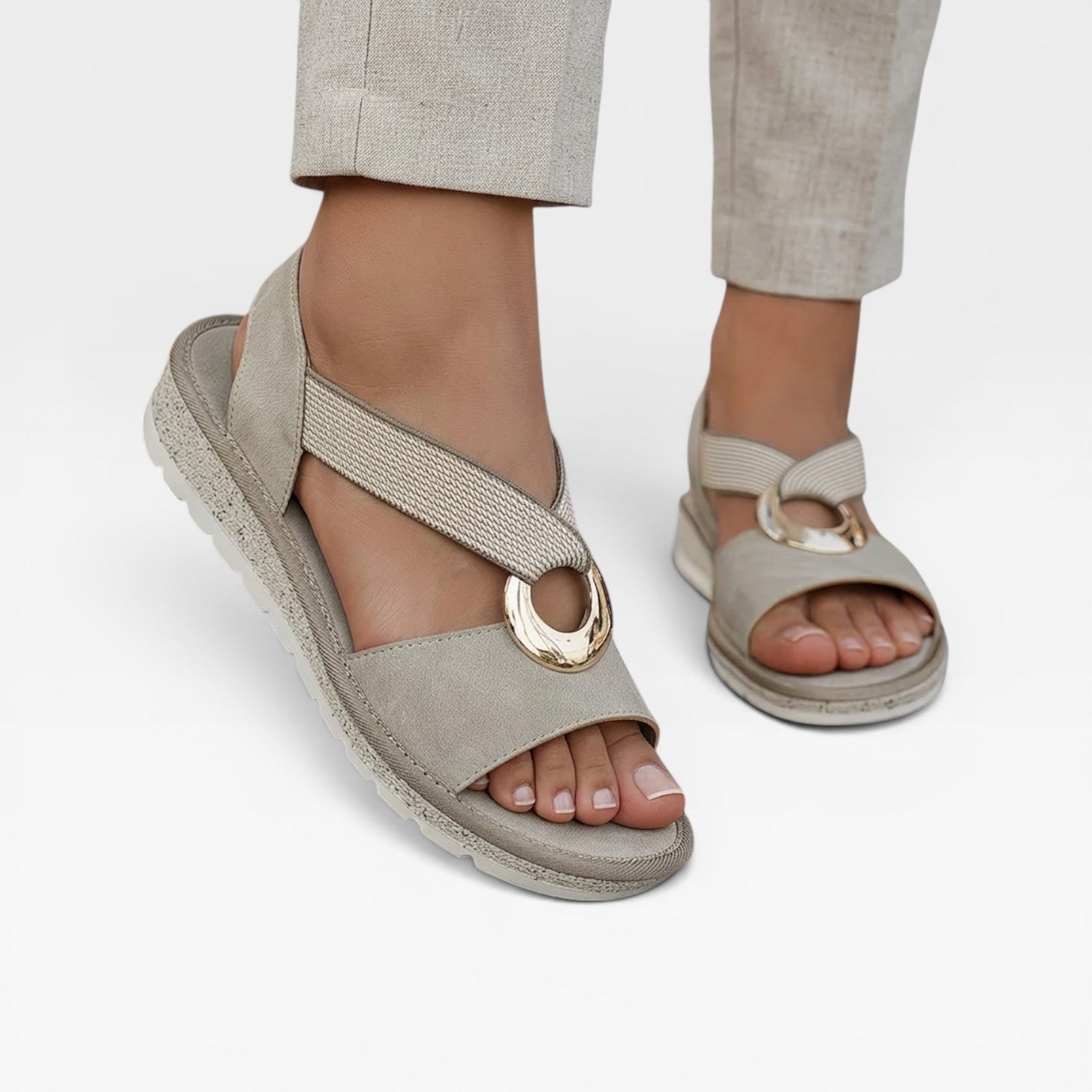 Women's Boho Summer Sandals – Toe Loop Comfortable Slingback Style