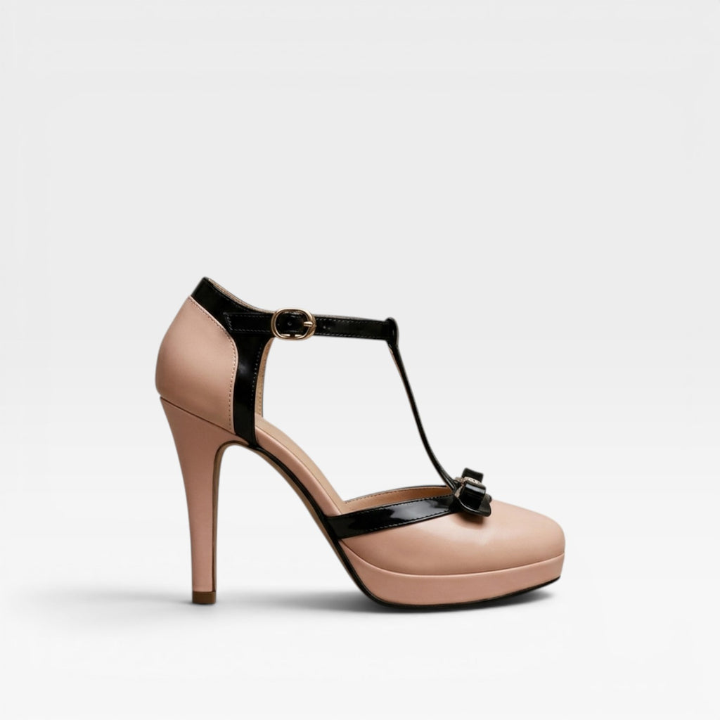 Women’s Summer High Heels – Platform Dress Heels with Strap & Bow