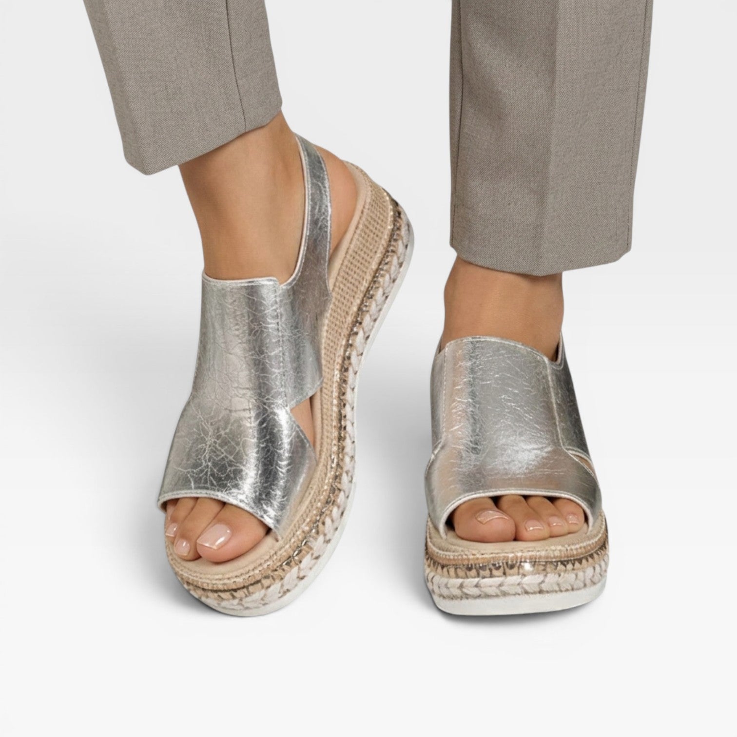Women's Espadrille Wedge Sandals – Slingback Open Toe Platform Style