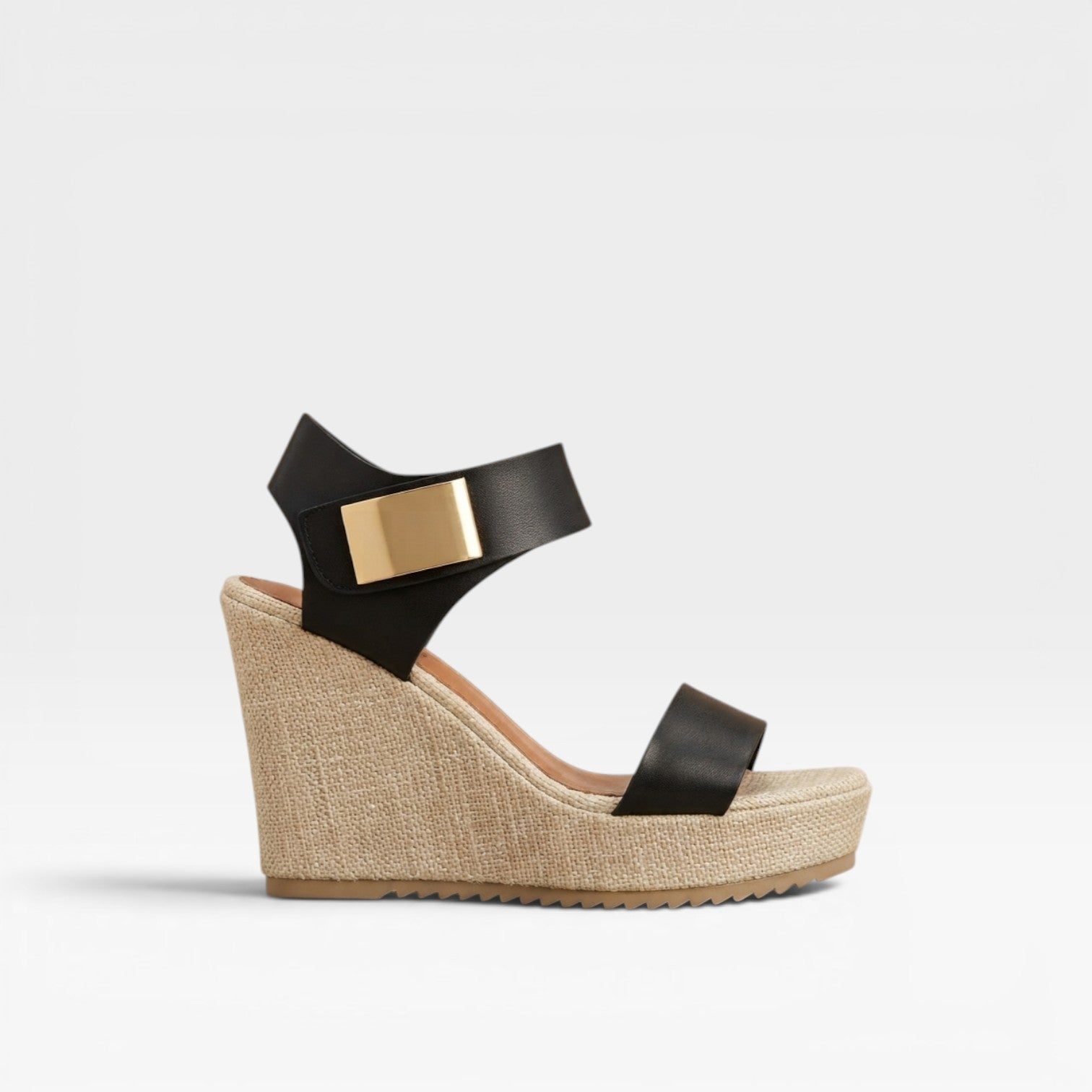 Sandales compensées colorblock pour femmes – Chaussures élégantes à bout ouvert avec bride cheville et plateforme