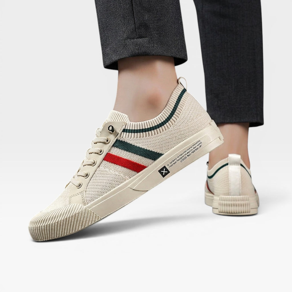Men's Italian Style Knit Trainers – Lace Up Casual Comfortable Sneakers