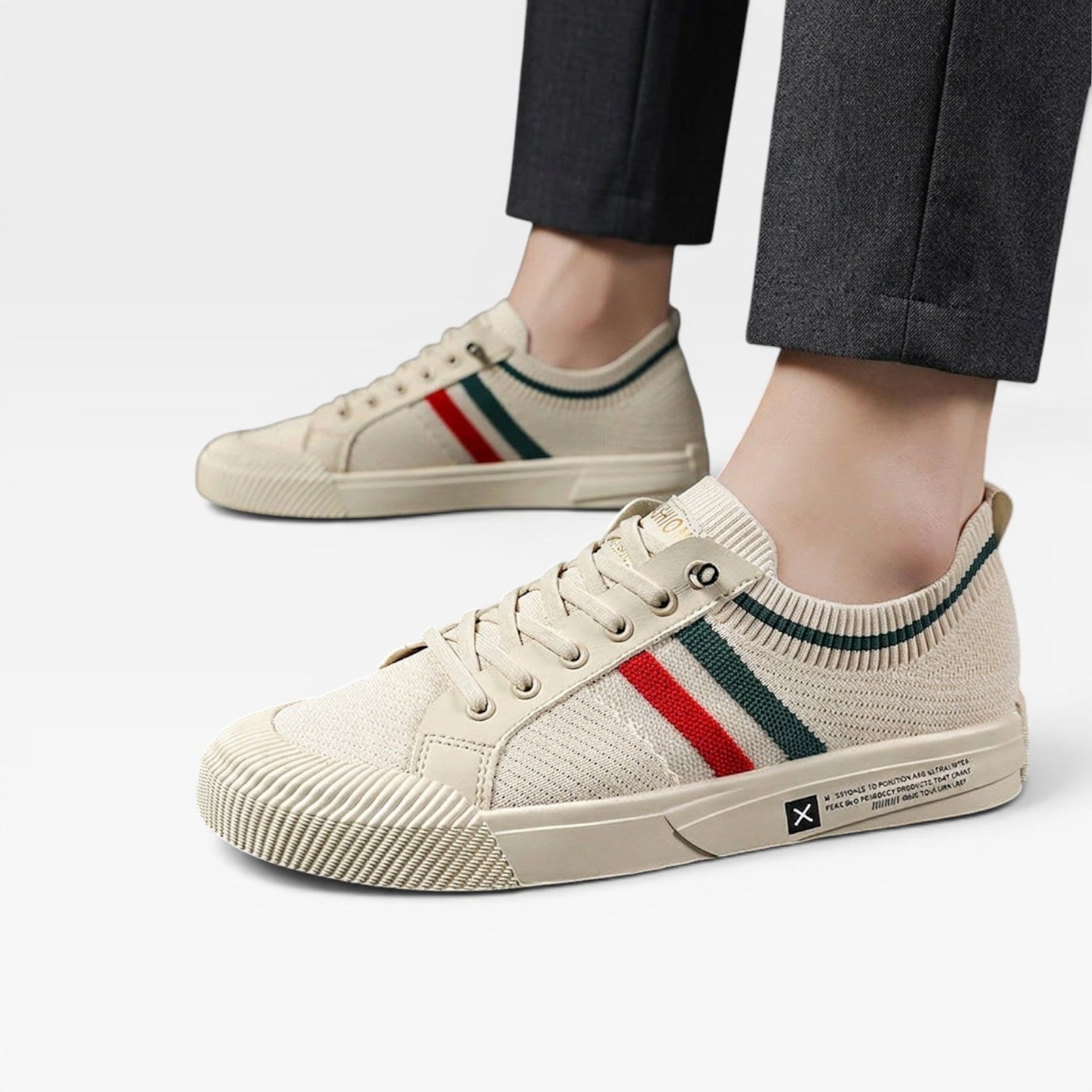 Men's Italian Style Knit Trainers – Lace Up Casual Comfortable Sneakers