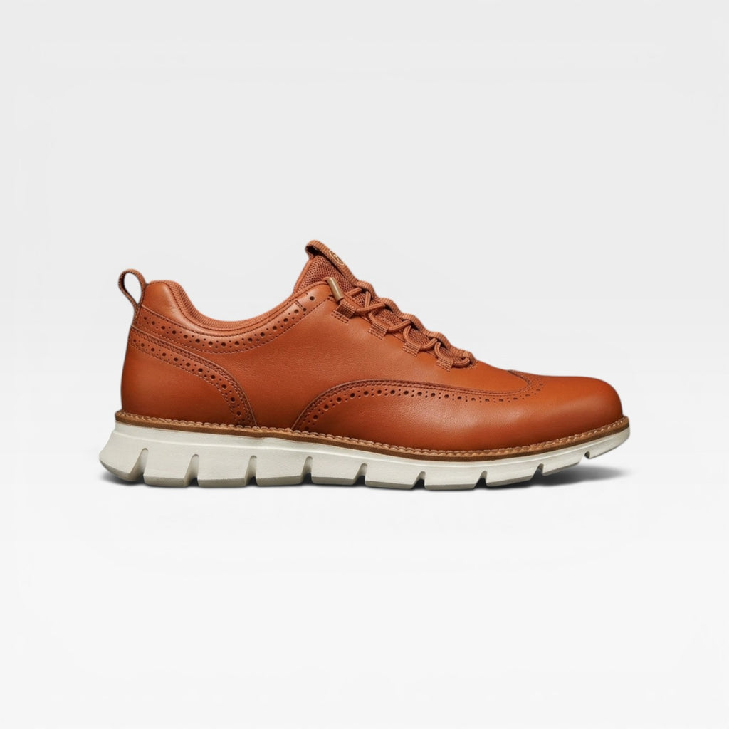 Men's Wingtip Trainers – Leather Brogue Lace Up Smart Casual Sneakers