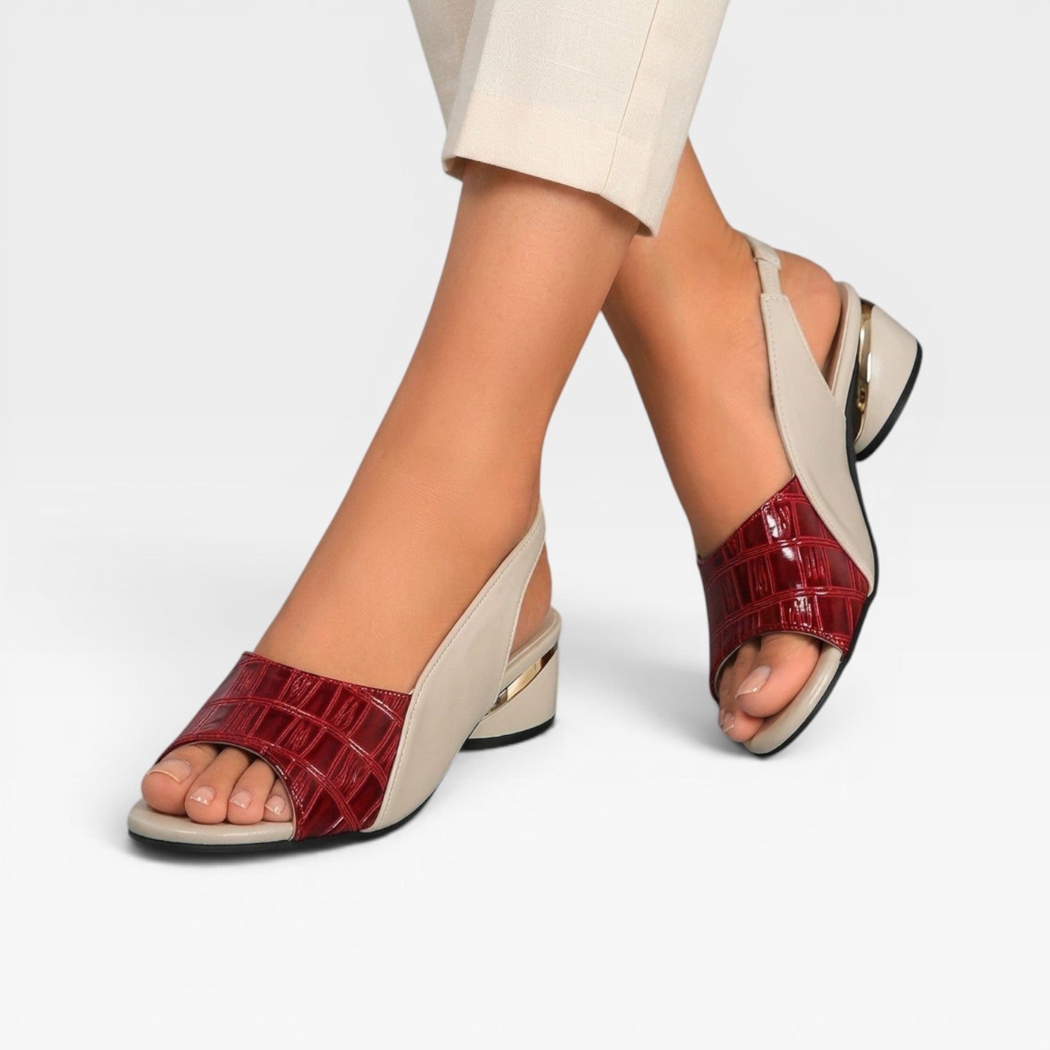 Women's Block Heel Slingback Sandals – Comfortable Open Toe Dressy Style