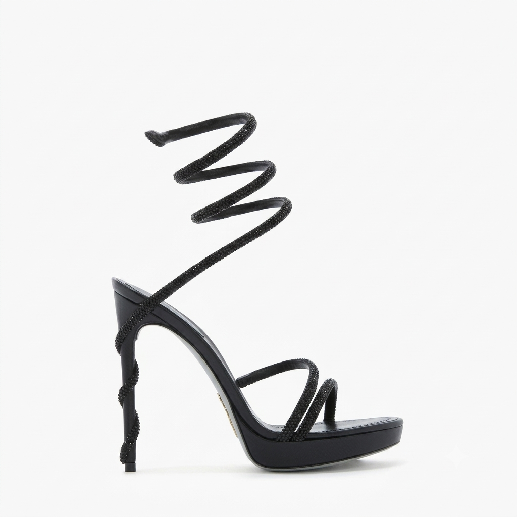 Women's Diamante Stiletto Sandals – Elegant Ankle Wrap Heels for Special Occasions