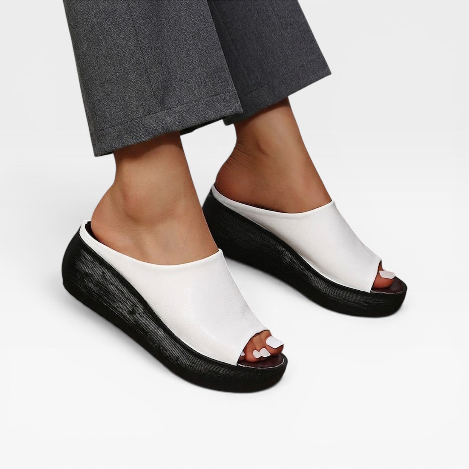 Women's Cushioned Wedge Sandals – Comfortable Slip On Open Toe Style