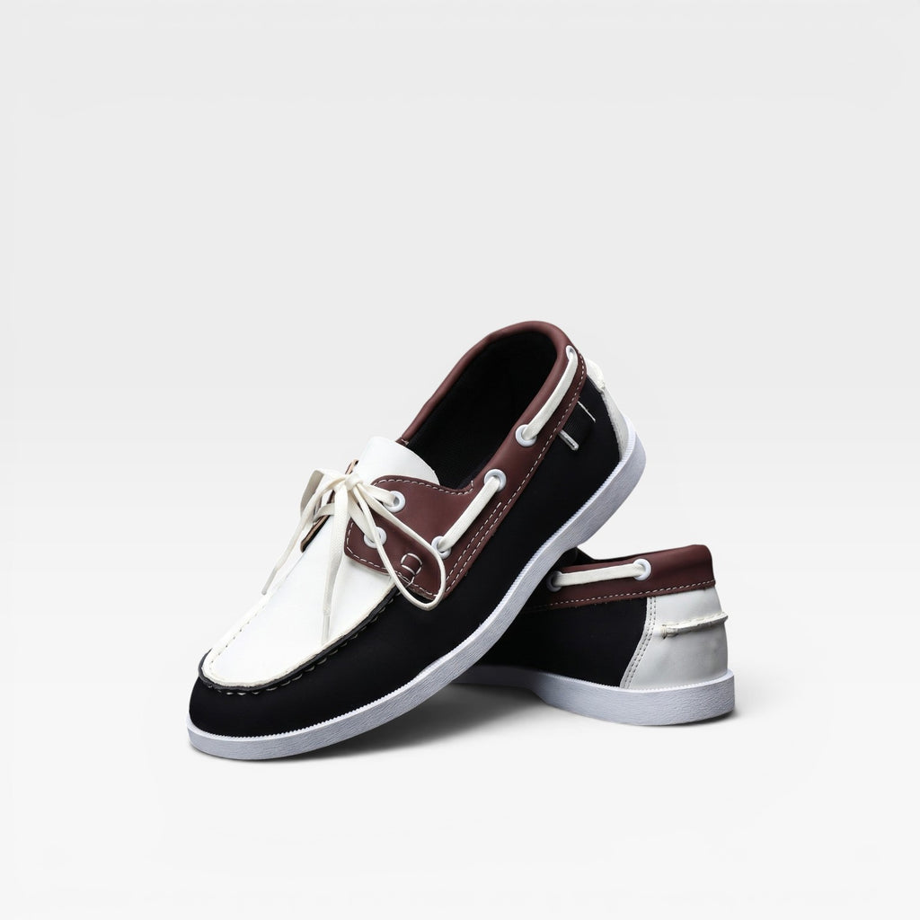Men's Leather Boat Shoes – Classic Moc Toe Lace Up Deck Shoes