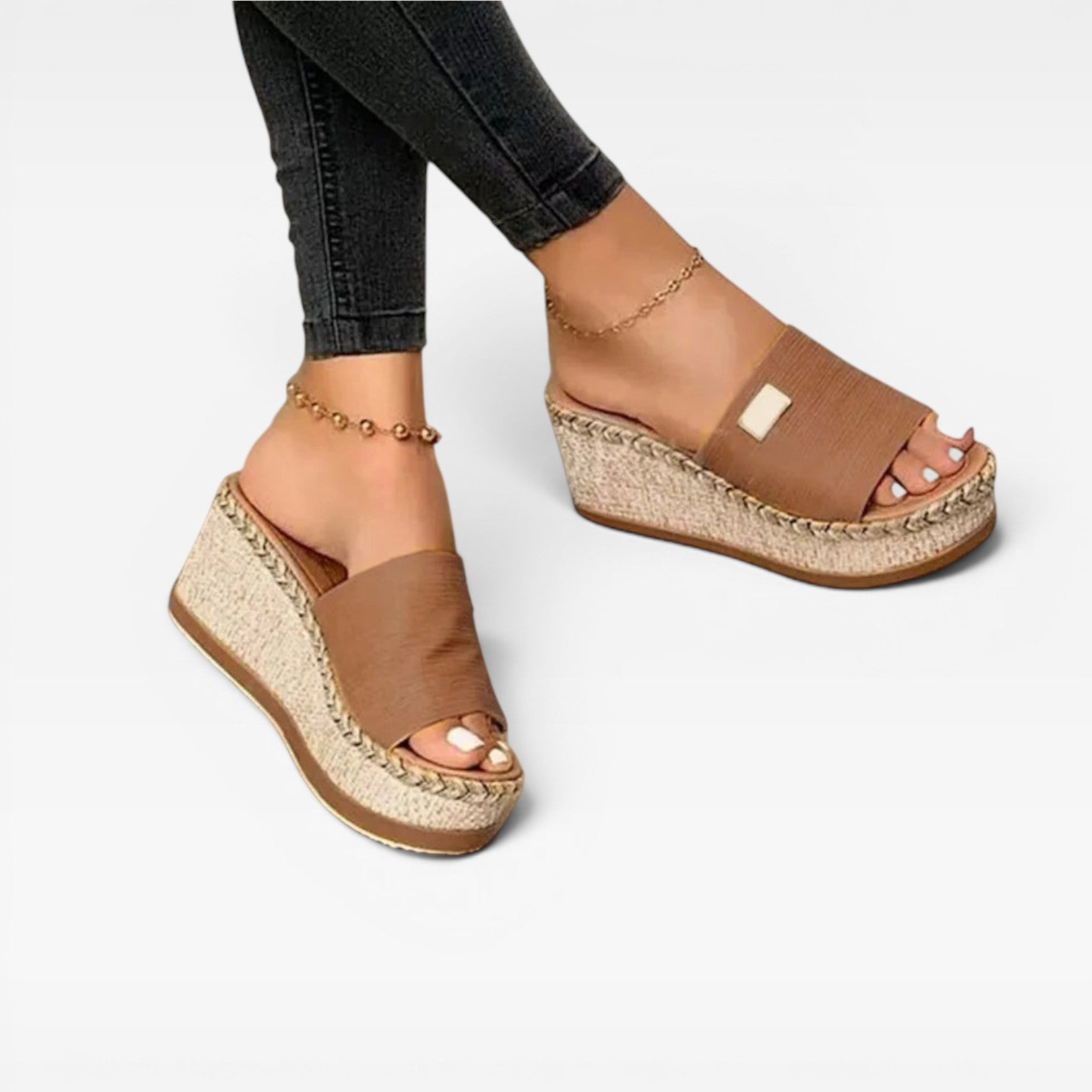 Women's Espadrille Wedge Slides – Comfortable Open Toe Summer Sandals