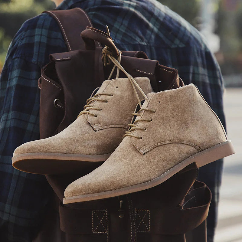 Bottes désert en daim pour hommes – Bottines classiques à lacets cheville Chukka