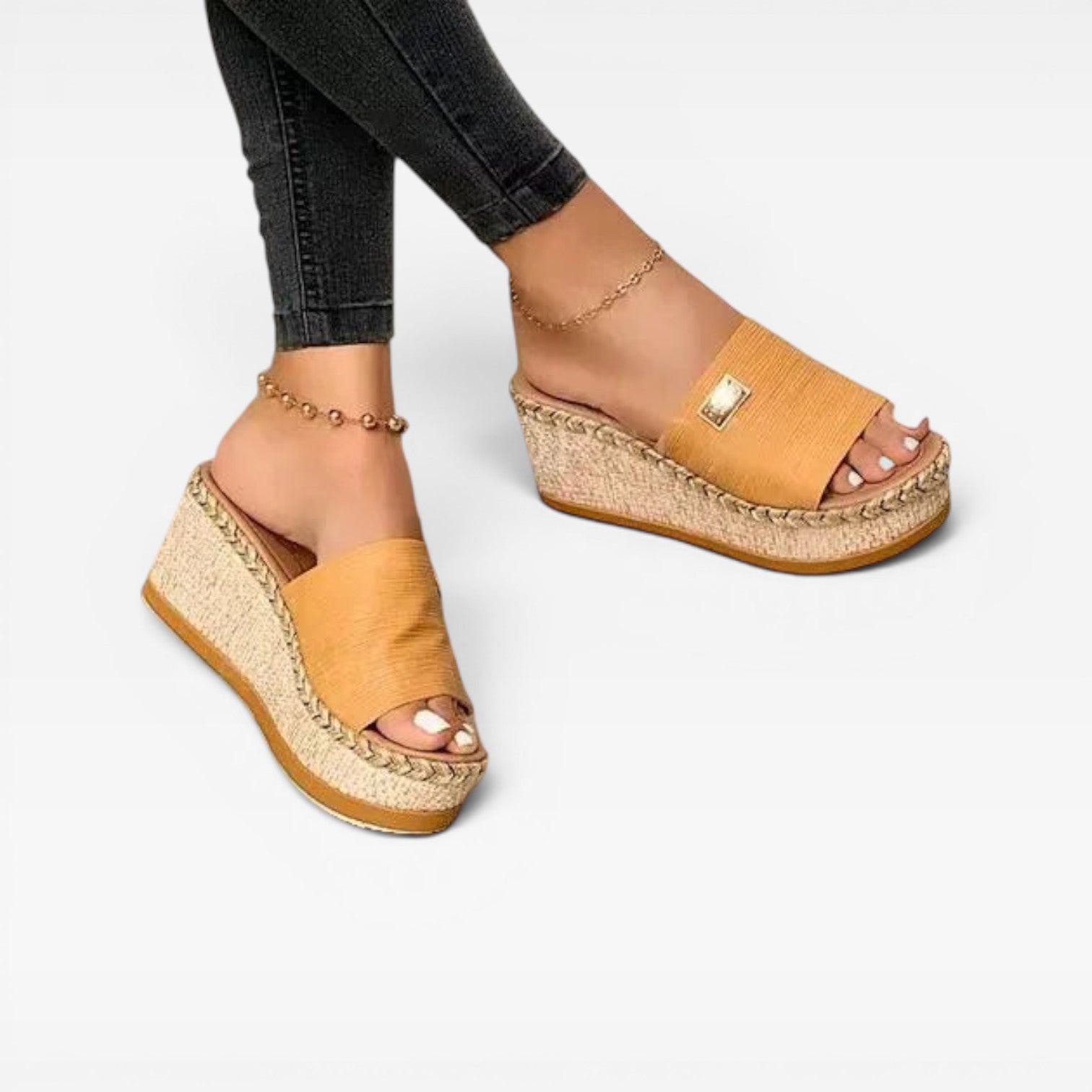 Women's Espadrille Wedge Slides – Comfortable Open Toe Summer Sandals