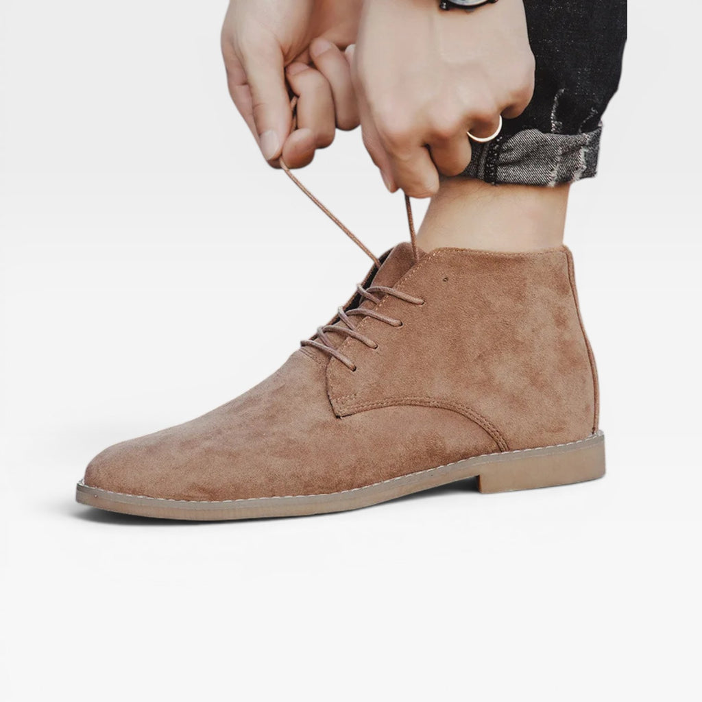 Bottes désert en daim pour hommes – Bottines classiques à lacets cheville Chukka
