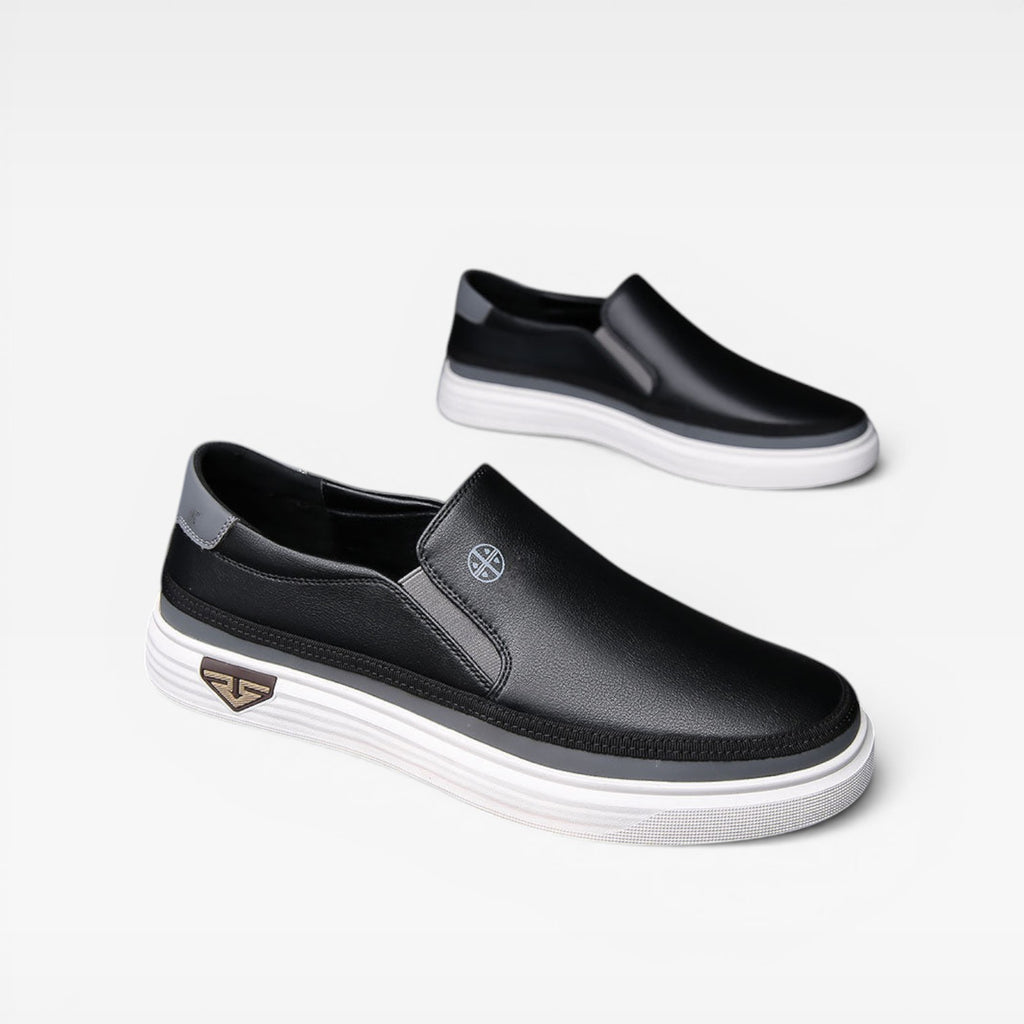 Men's Leather Slip On Trainers – Casual Comfort Sneakers