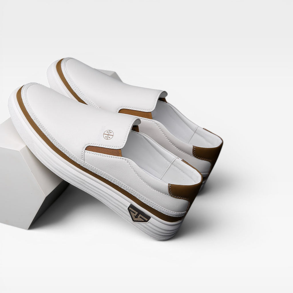 Men's Leather Slip On Trainers – Casual Comfort Sneakers