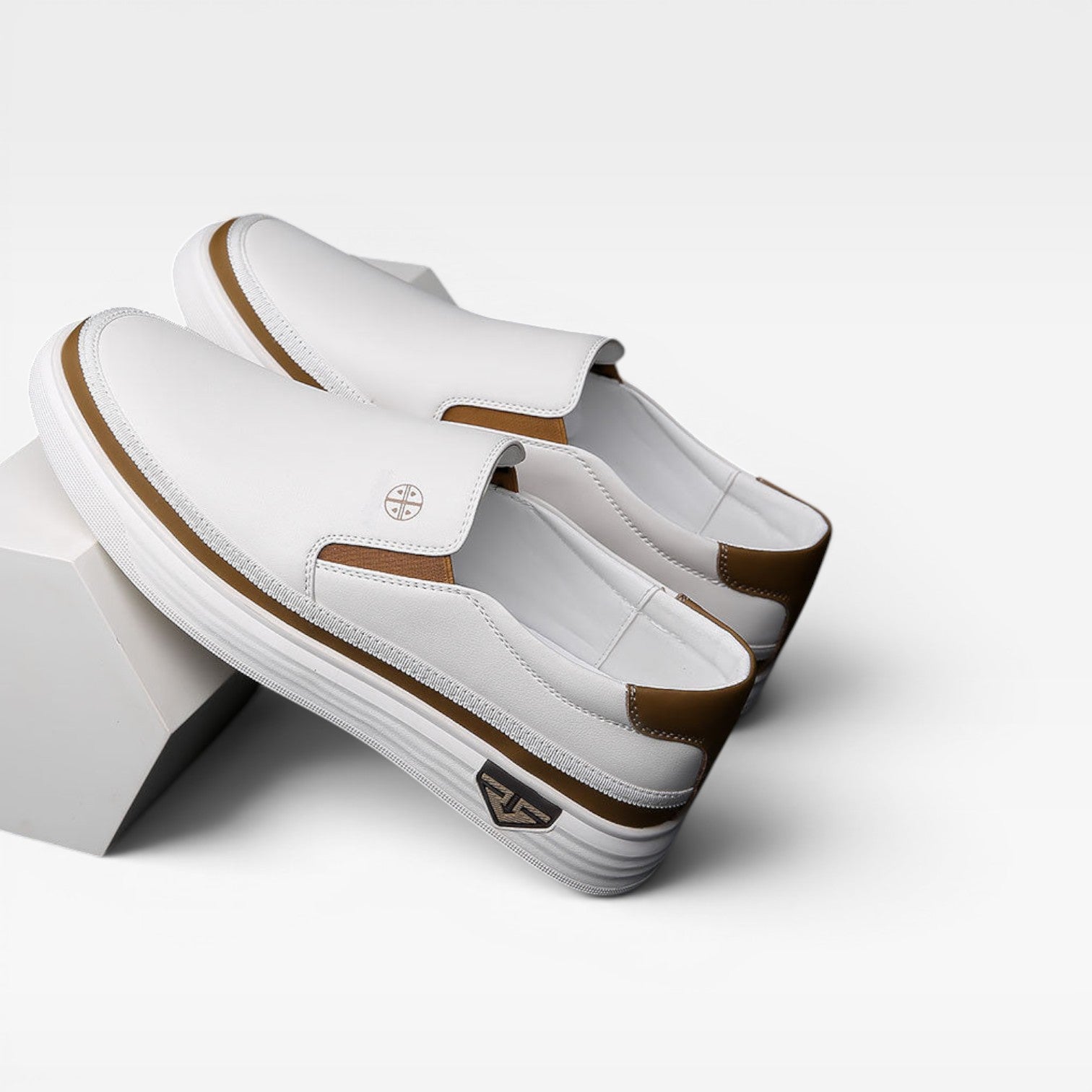 Men's Leather Slip On Trainers – Casual Comfort Sneakers