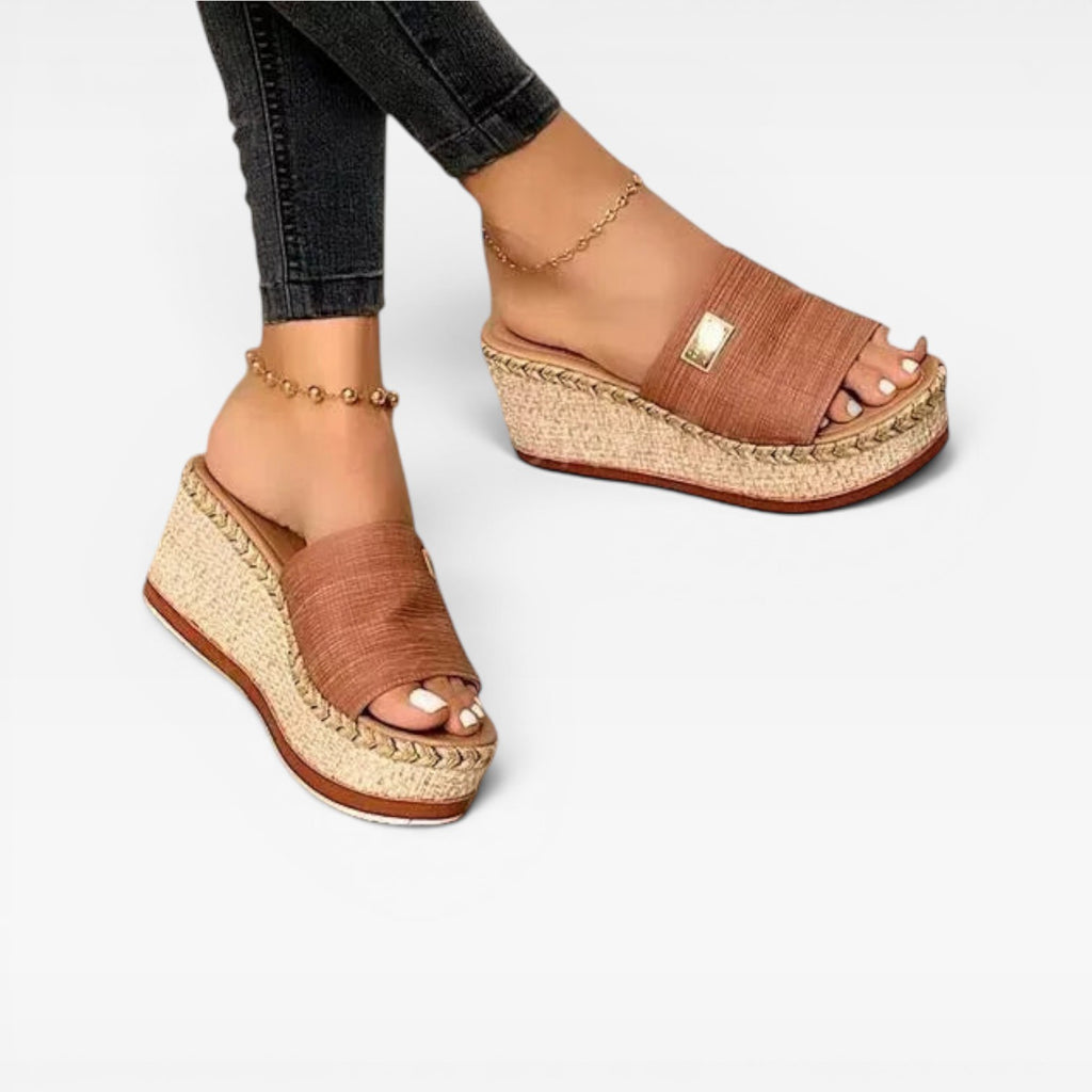 Women's Espadrille Wedge Slides – Comfortable Open Toe Summer Sandals