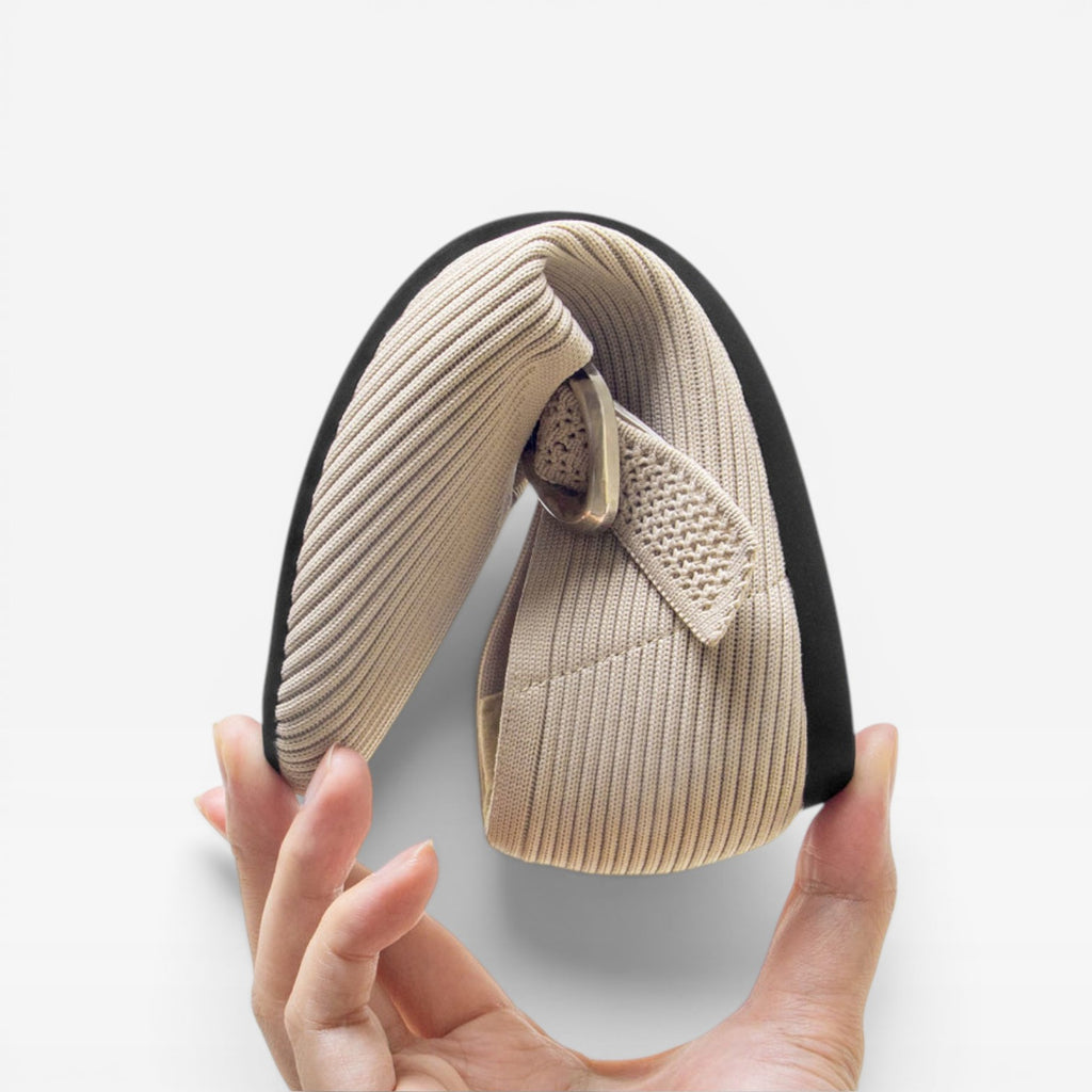 Women's Knit Mary Jane Flats – Square Toe Comfortable Buckle Shoes