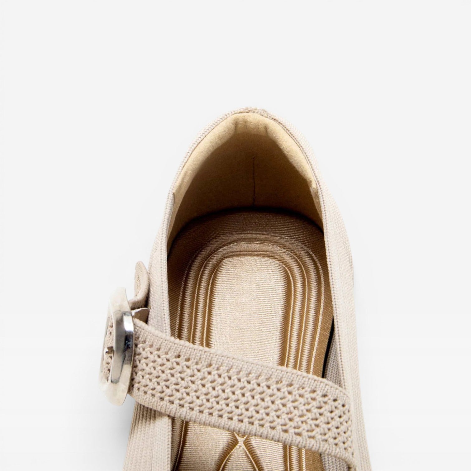 Women's Knit Mary Jane Flats – Square Toe Comfortable Buckle Shoes