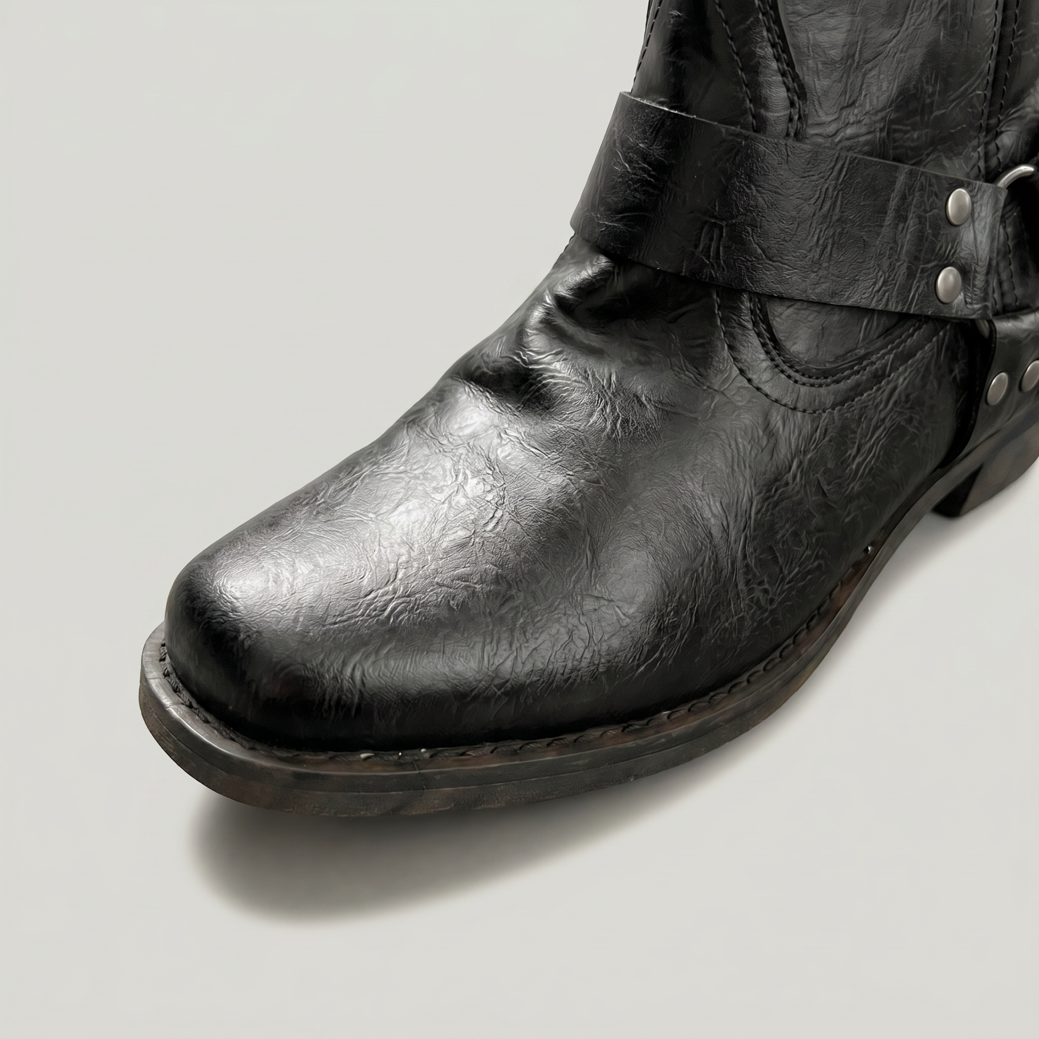 Men's Harness Ankle Boots – Distressed Leather Slip On Boots