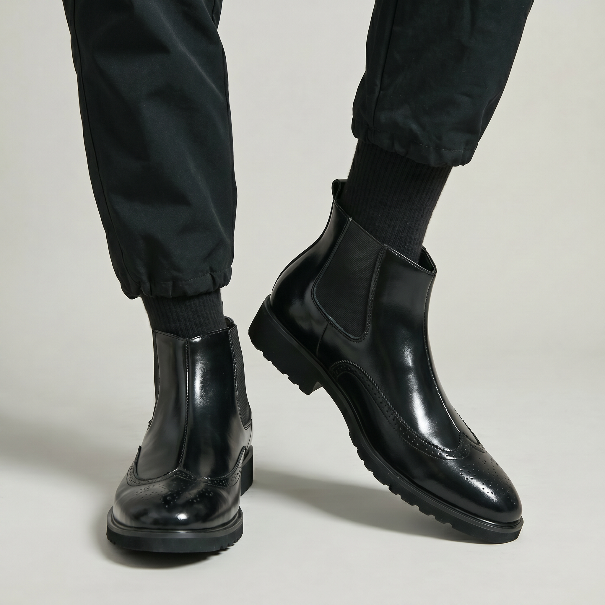 Men's Brogue Chelsea Boots – Wingtip Slip On Smart Casual Boots
