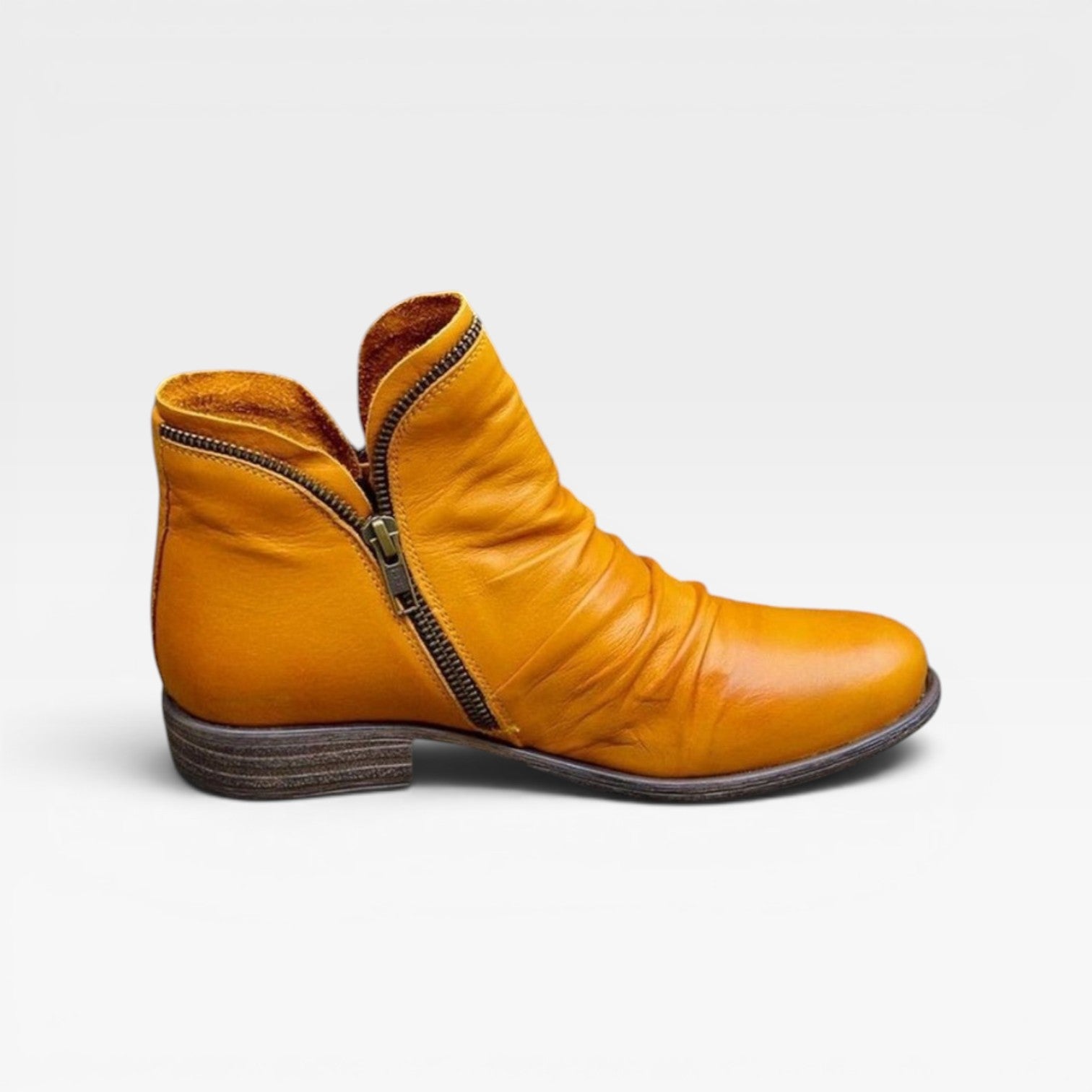 Women's Leather Ankle Boots – Side Zip Comfort Booties