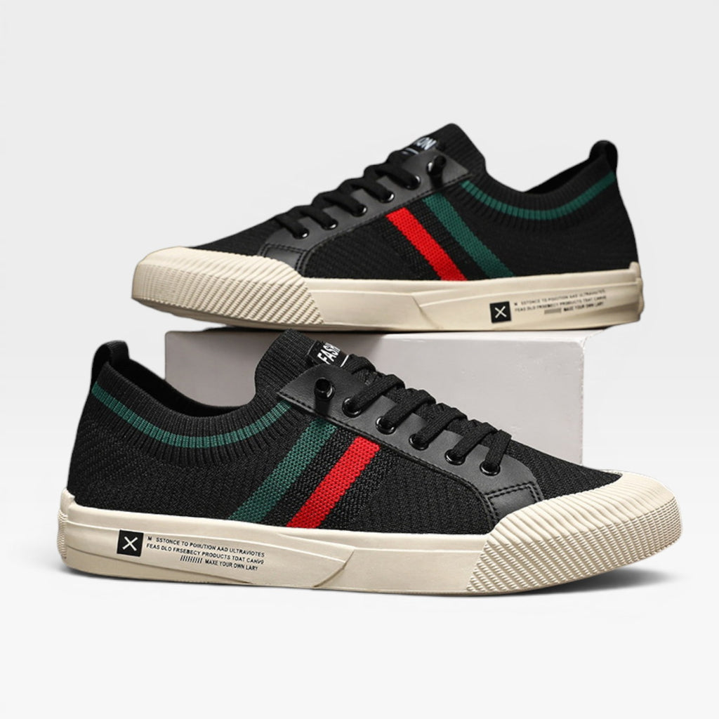 Men's Italian Style Knit Trainers – Lace Up Casual Comfortable Sneakers
