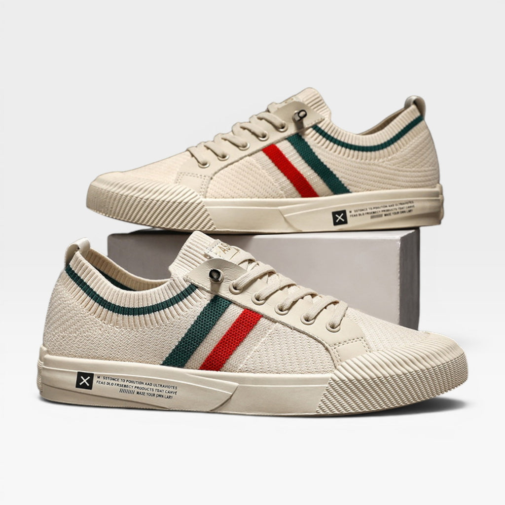 Men's Italian Style Knit Trainers – Lace Up Casual Comfortable Sneakers