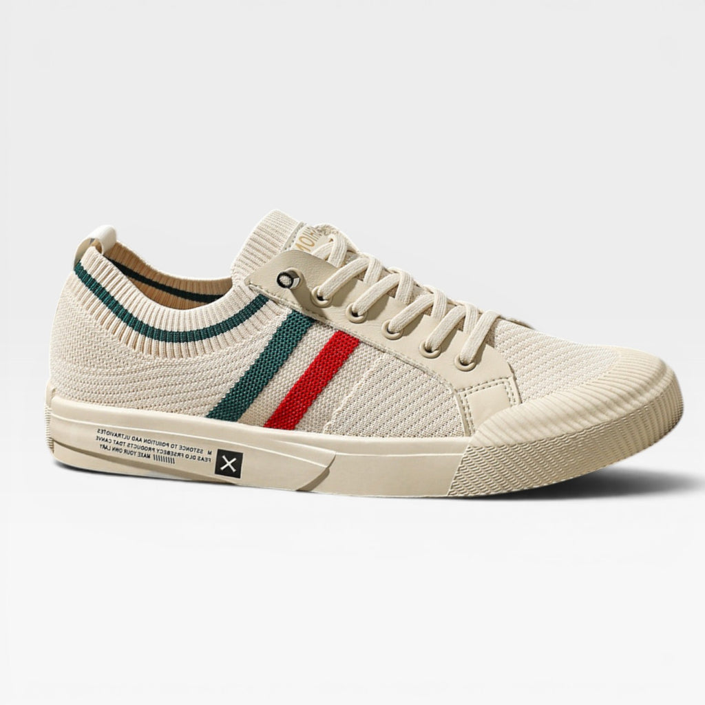 Men's Italian Style Knit Trainers – Lace Up Casual Comfortable Sneakers