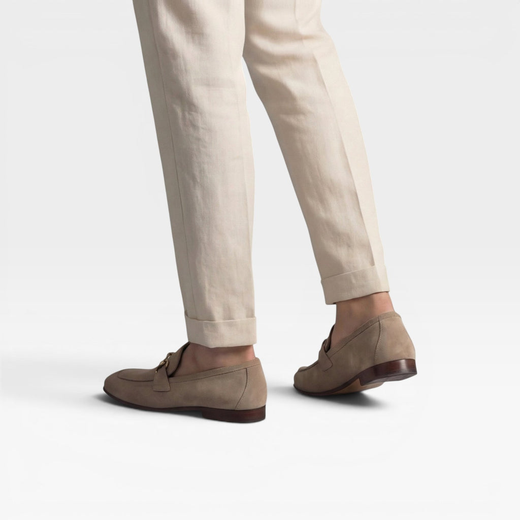 Men's Suede Slip On Loafers – Elegant Chain Detail Classic Style for Everyday and Business Wear