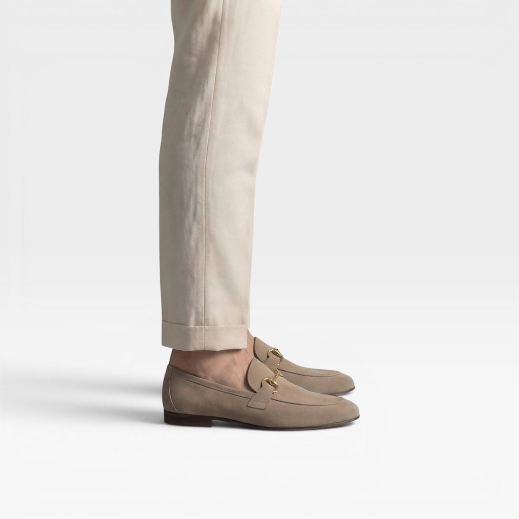 Men's Suede Slip On Loafers – Elegant Chain Detail Classic Style for Everyday and Business Wear