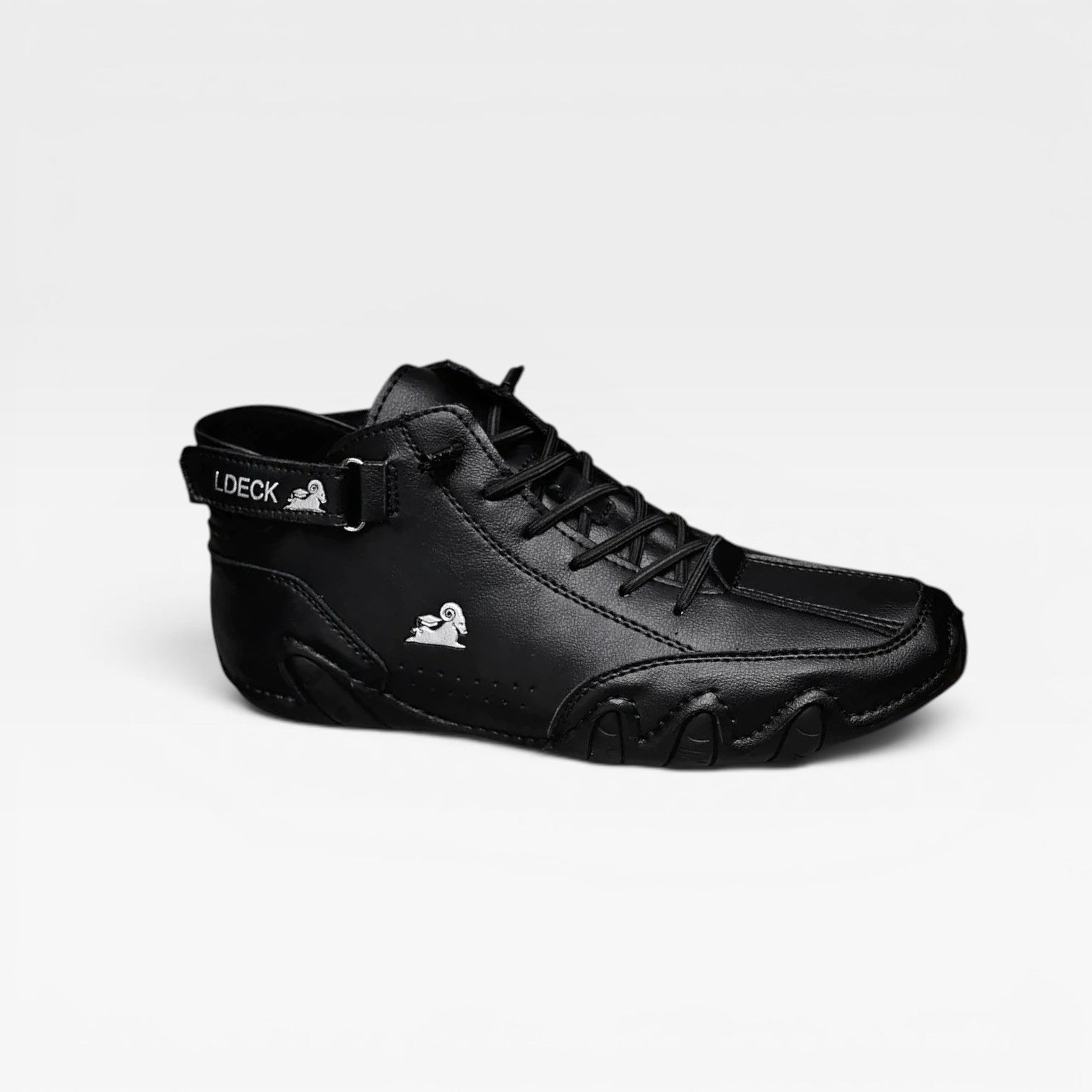 Men's Mid Top Leather Trainers – Casual Lace Up Comfortable Sneakers