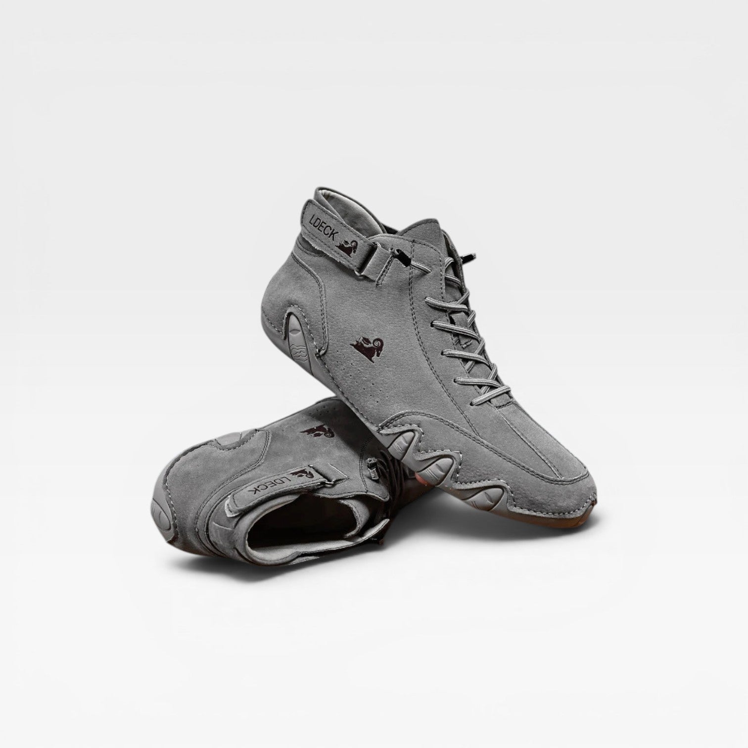 Men's Mid Top Leather Trainers – Casual Lace Up Comfortable Sneakers