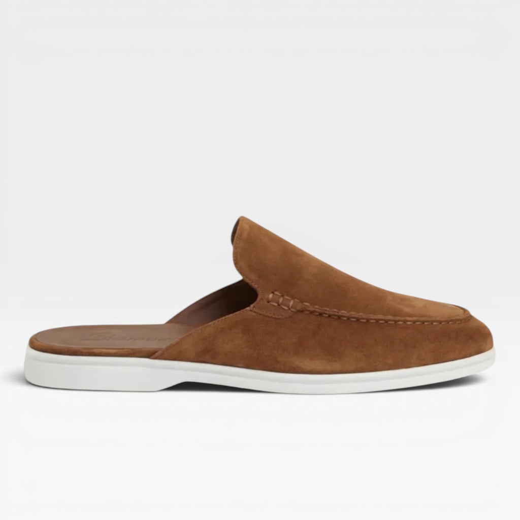 Men's Suede Mules – Backless Slip On Loafers Smart Casual Slides