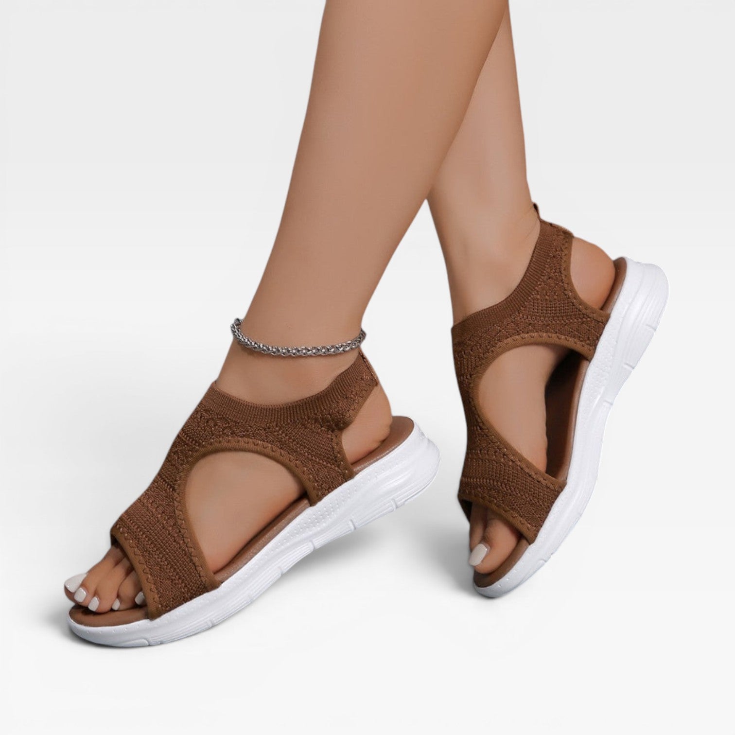 Women’s Breathable Knit Walking Sandals – Slip-On Comfort Sandals for Everyday Wear
