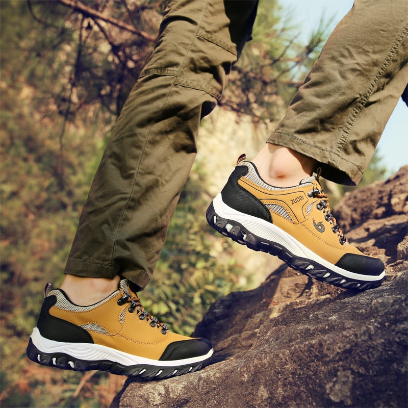 Men's Leather Waterproof Walking Trainers 