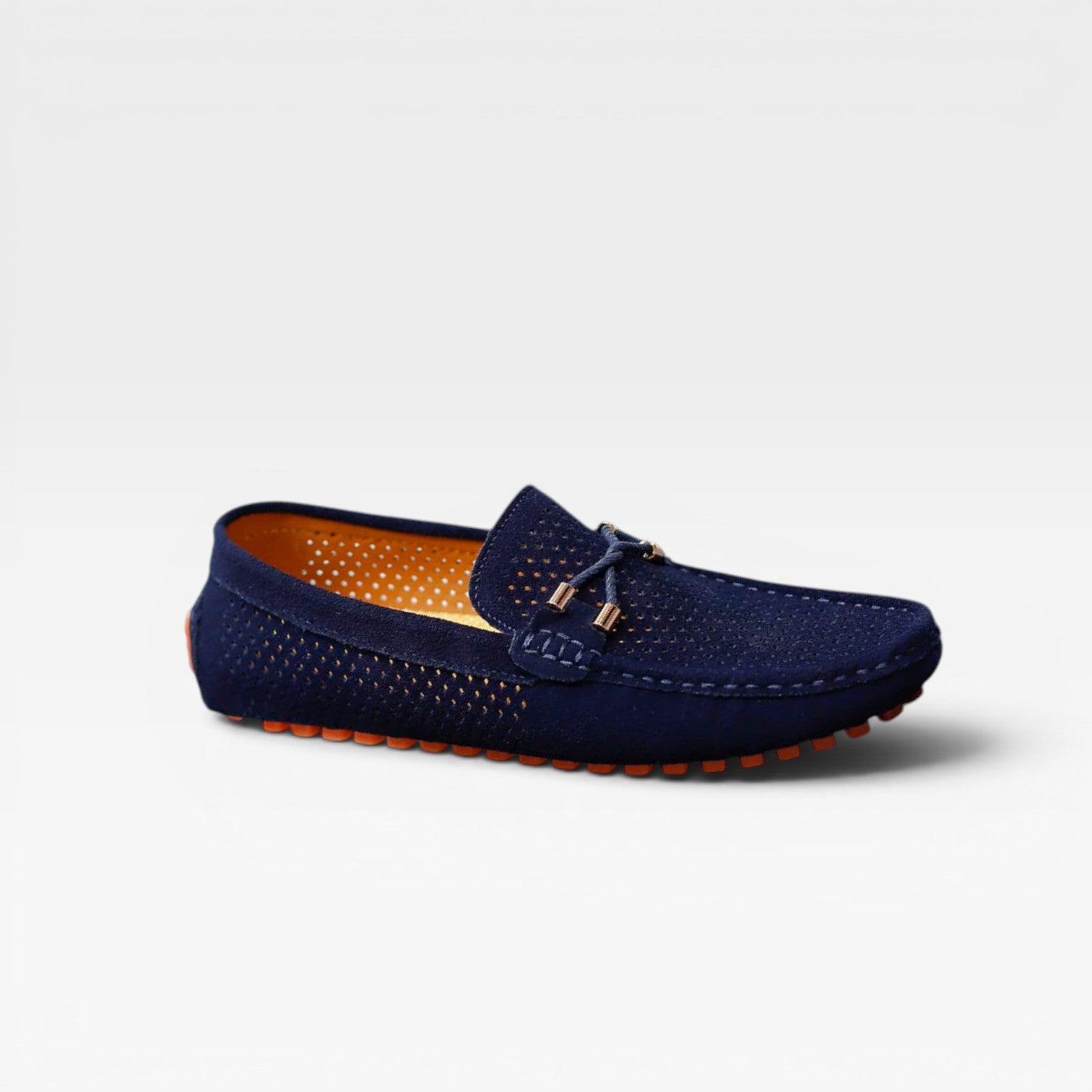 Mocassins de conduite en daim pour hommes – Chaussures à enfiler respirantes et perforées pour le confort  