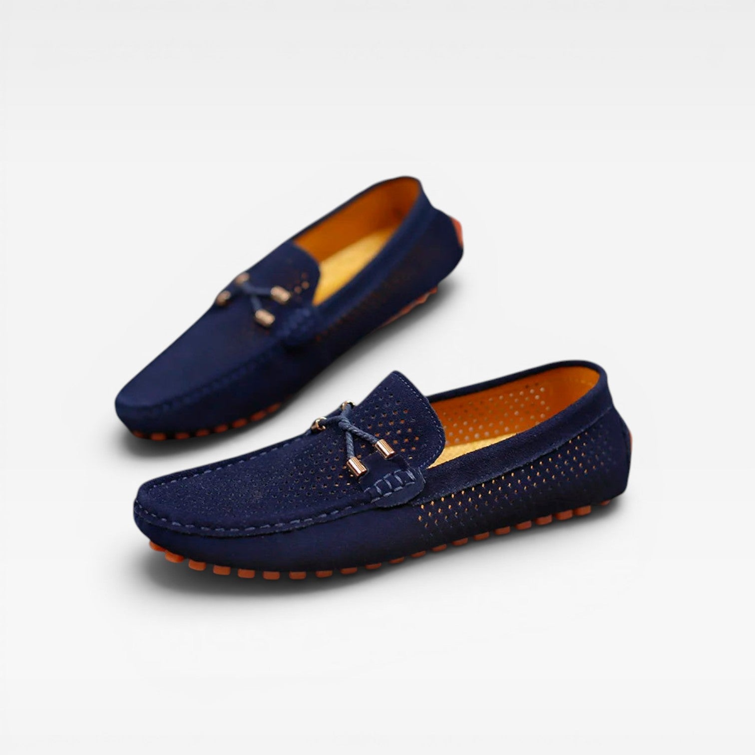 Mocassins de conduite en daim pour hommes – Chaussures à enfiler respirantes et perforées pour le confort  