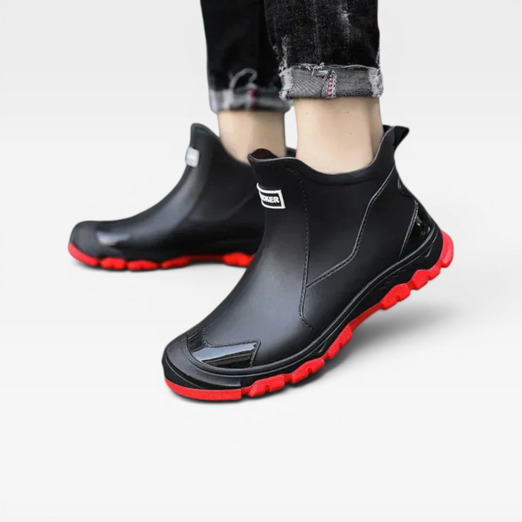 Men's Waterproof Slip On Boots – Ankle High Rugged Sole for Outdoor Wear