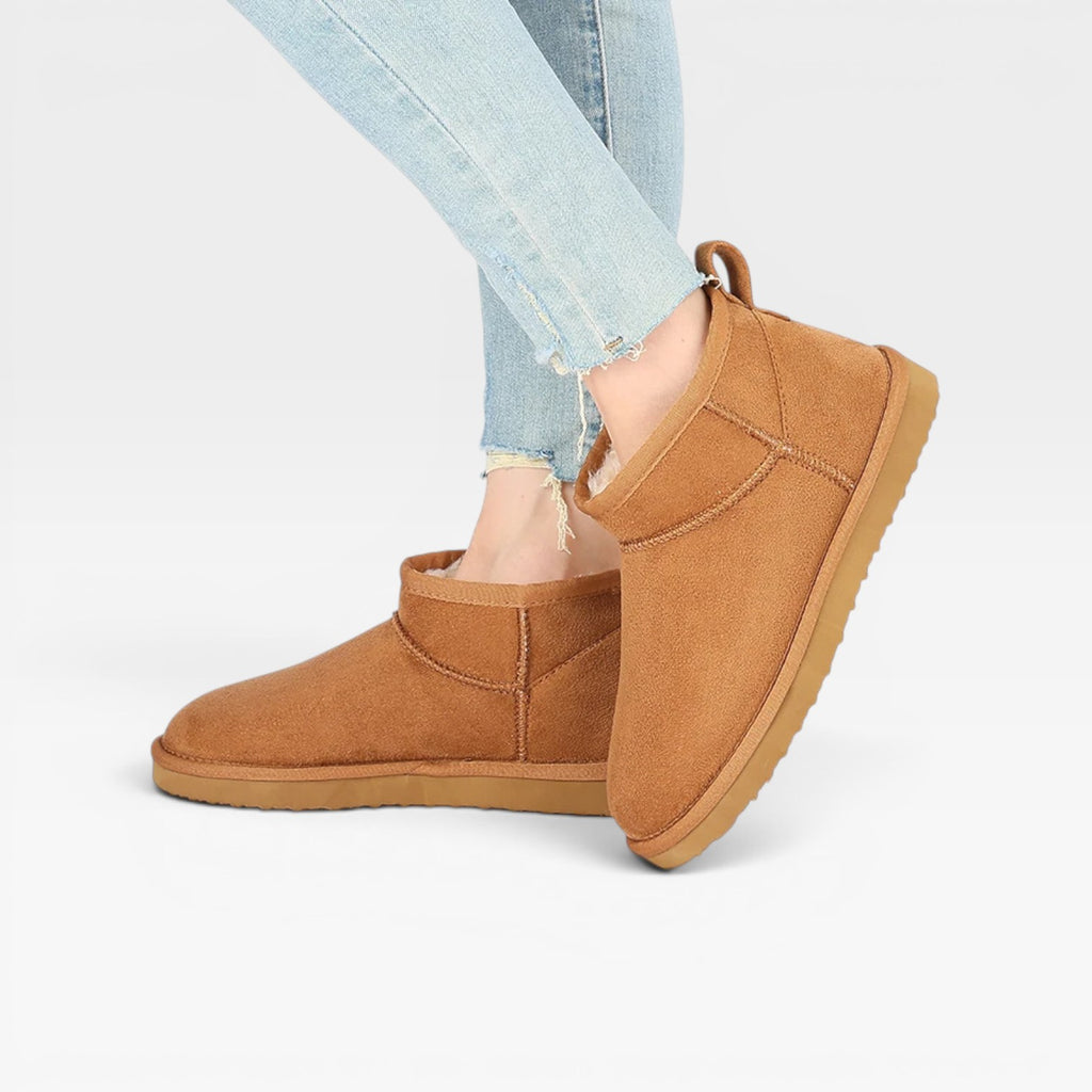 Women's Suede Ankle Boots – Low Cut Cozy Winter Booties