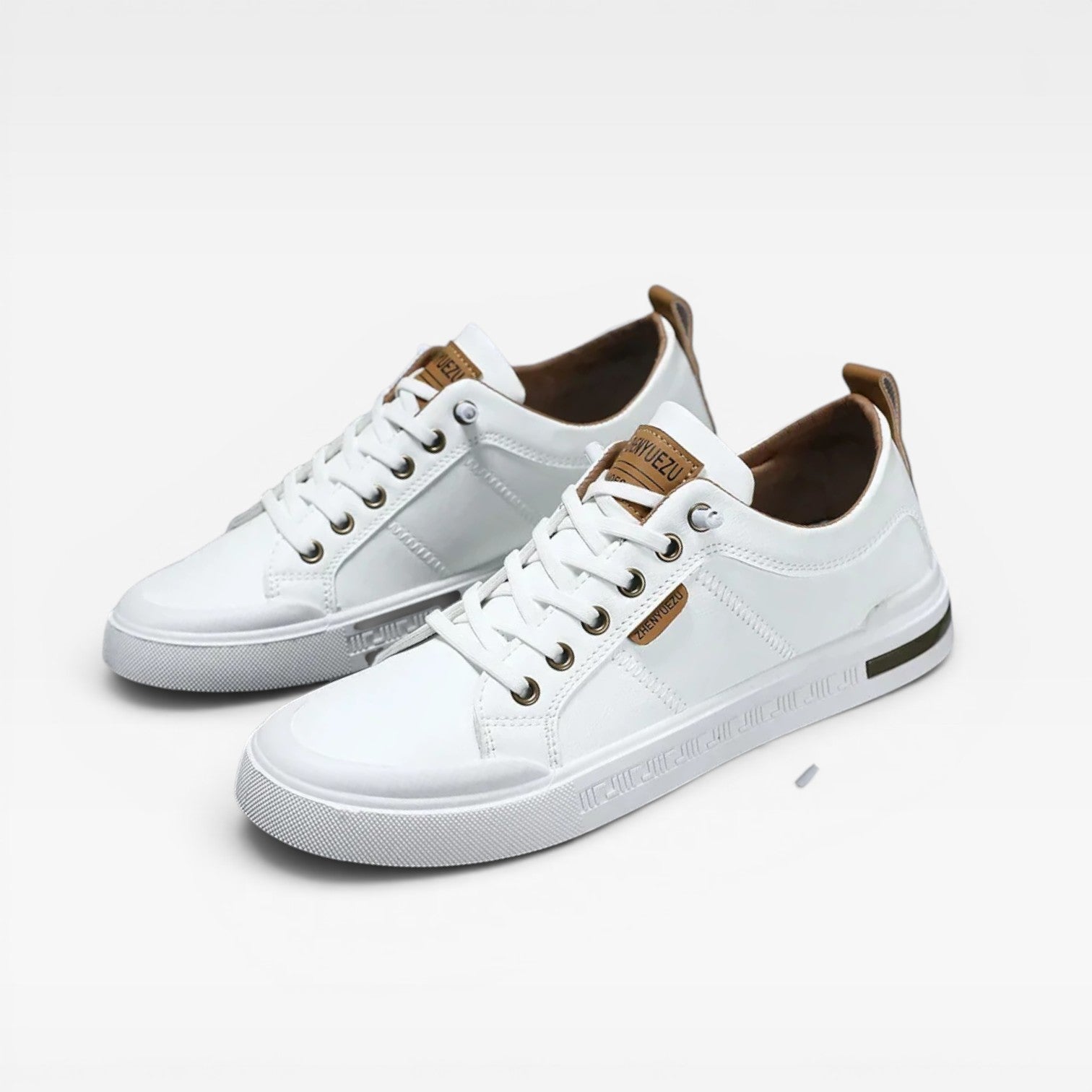 Baskets en cuir bicolores pour hommes – Sneakers classiques à lacets décontractées