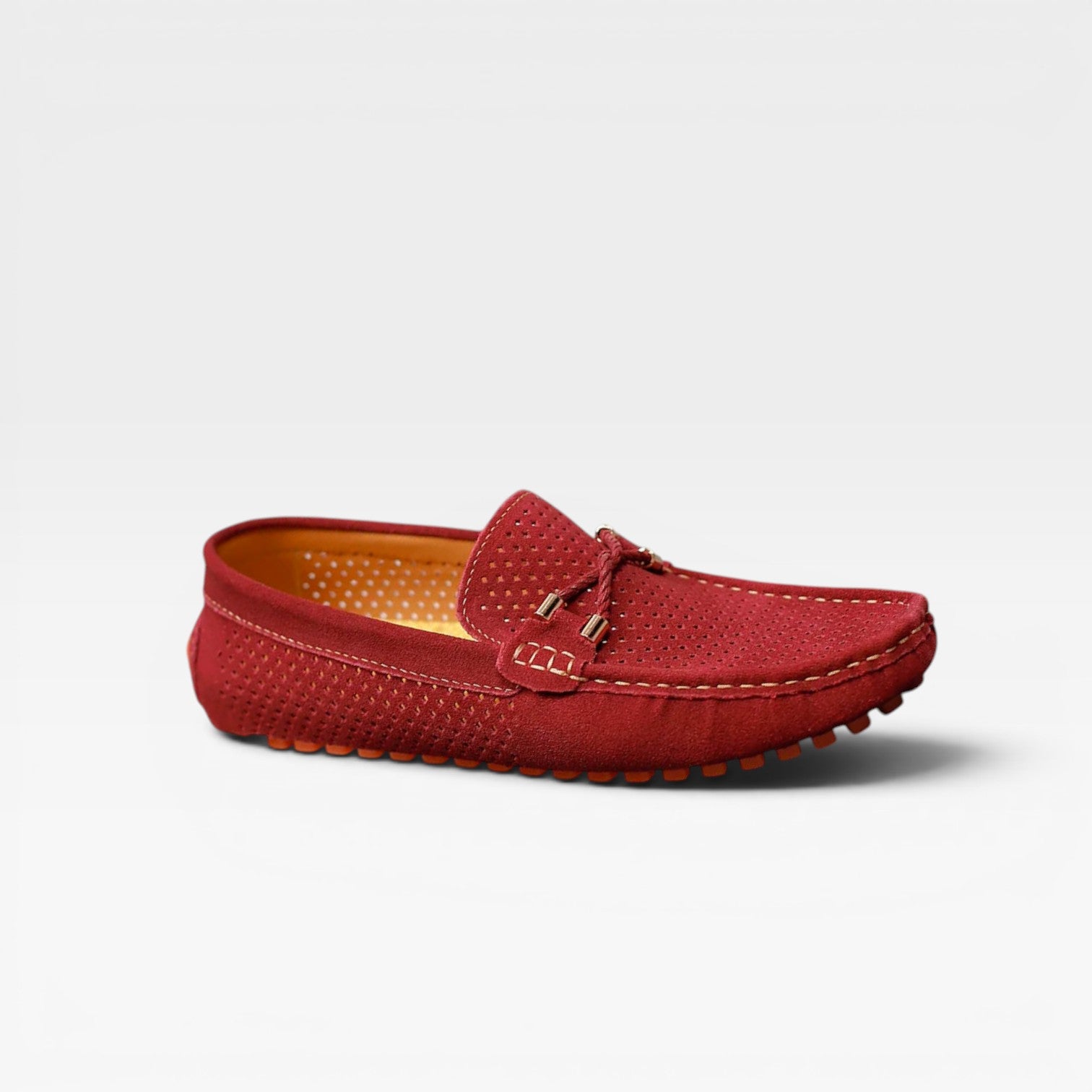 Mocassins de conduite en daim pour hommes – Chaussures à enfiler respirantes et perforées pour le confort  
